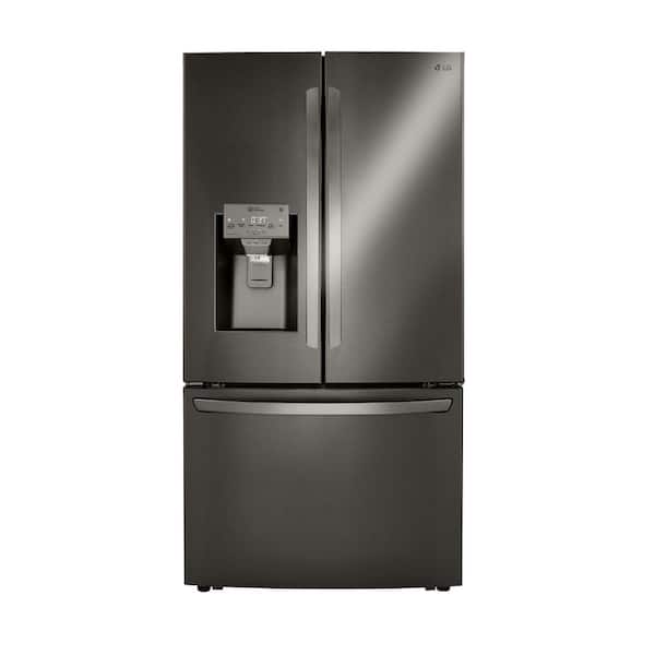 LG 24 cu. ft. French Door Smart Refrigerator, Dual Ice with Craft Ice in PrintProof Black Stainless Steel, Counter Depth