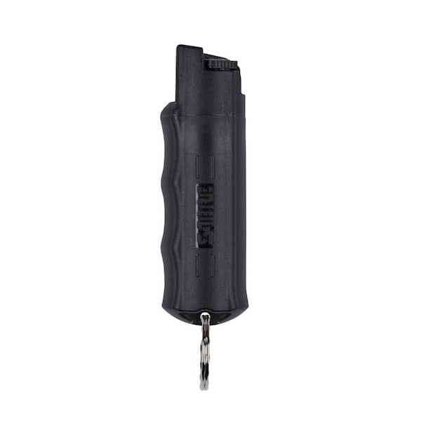 SABRE Pepper Spray With Finger Grip And Key Ring, Black