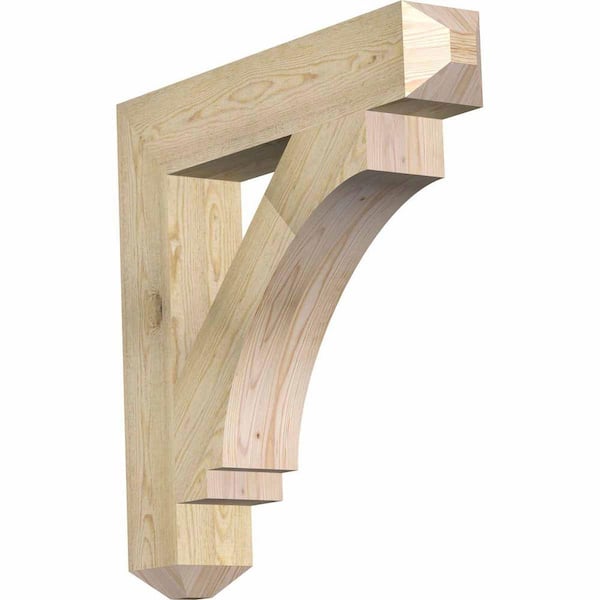 Ekena Millwork 6 in. x 34 in. x 34 in. Douglas Fir Imperial Craftsman Rough Sawn Bracket