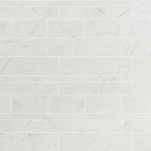 Saroshi Carrara Giola 11.41 in. x 11.69 in. Matte Porcelain Marble Look Floor and Wall Mosaic Tile (0.92 sq. ft./Each)