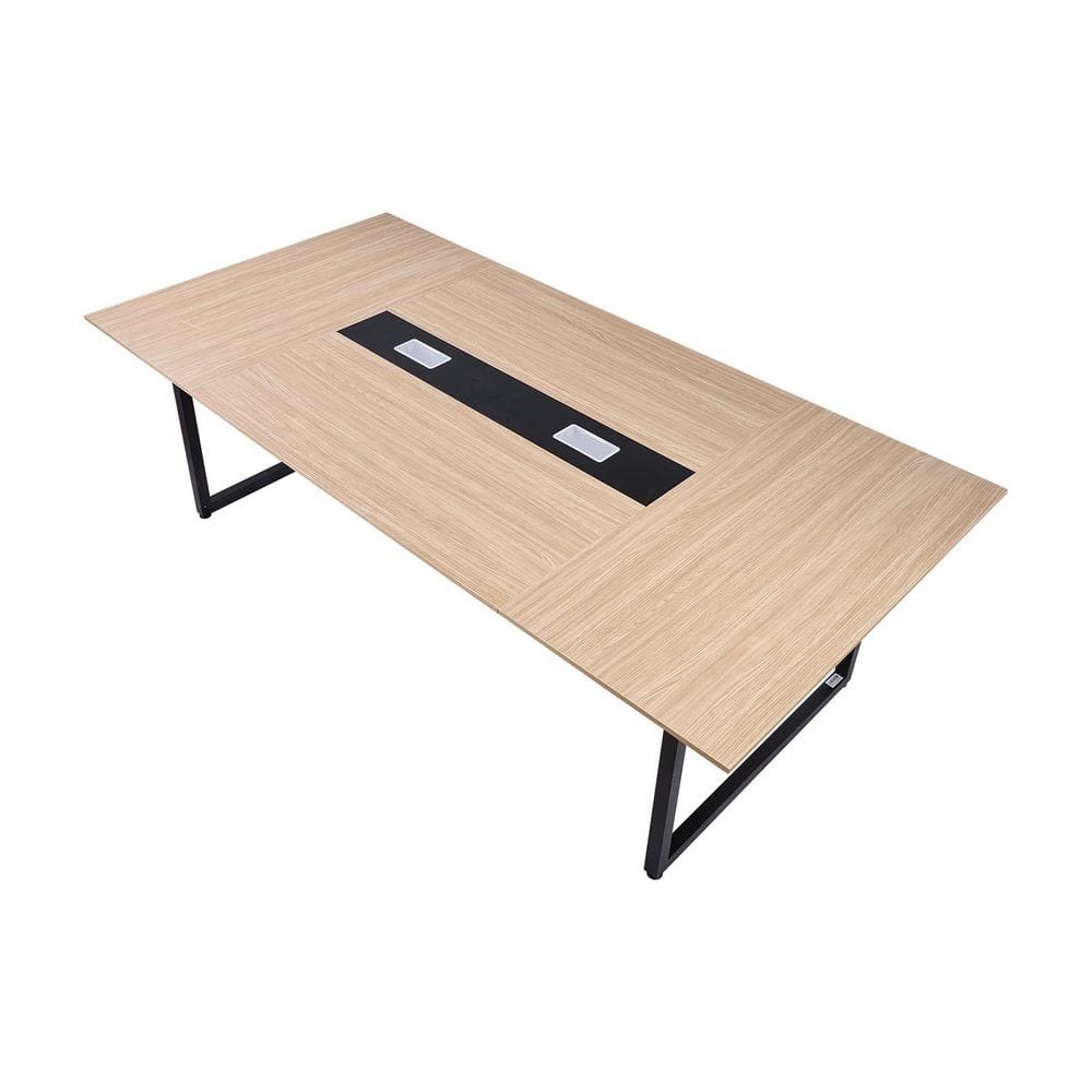 Conference Table, 8 ft. Office Meeting Table for 10 Person, Modern Rectangle Seminar Desk with Metal Legs, Brown price history on PriceWatchPro
