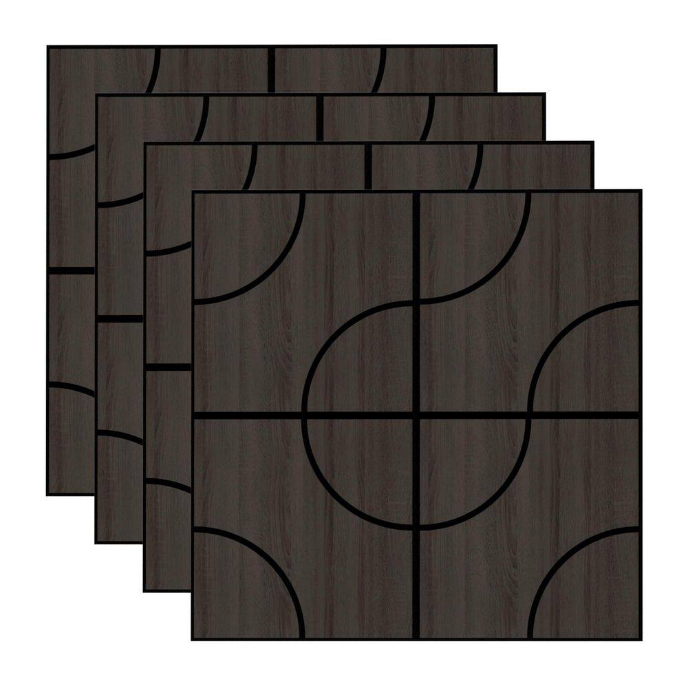 Black 0.7 in. x 1.97 ft. x 1.97 ft. Geometric Acoustic Decorative Wall Paneling (4 Piece/15.5 sq. ft. ) price history on PriceWatchPro