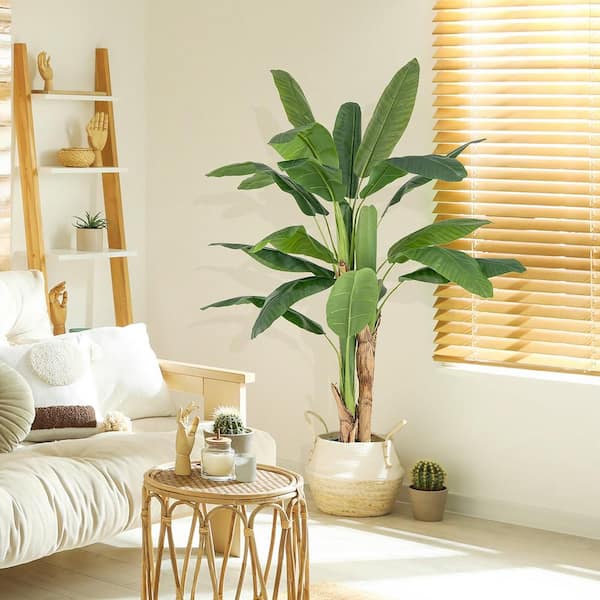 5.3 ft. Tall Bird of Paradise Artificial Plant Large Fake Tropical Palm Tree