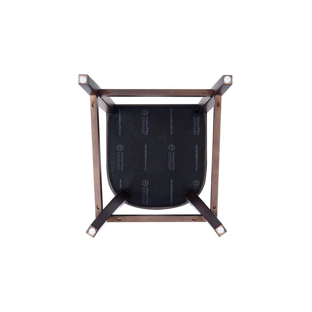 Set of 3 Light Grey Faux Leather and Walnut Wood Barstools