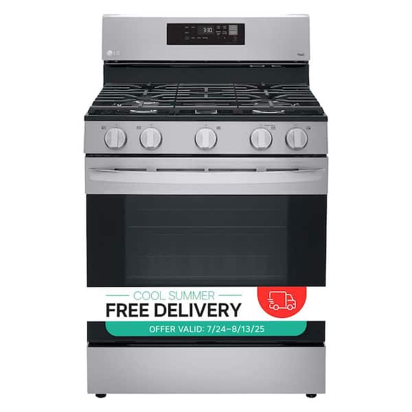 30 in. 5.8 cu.ft. Smart Single Oven Gas Range with EasyClean, Wi-Fi Enabled in. Stainless Steel
