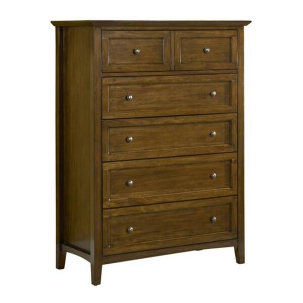 Benjara 19 in. Brown 5-Drawer Wooden Chest of Drawers