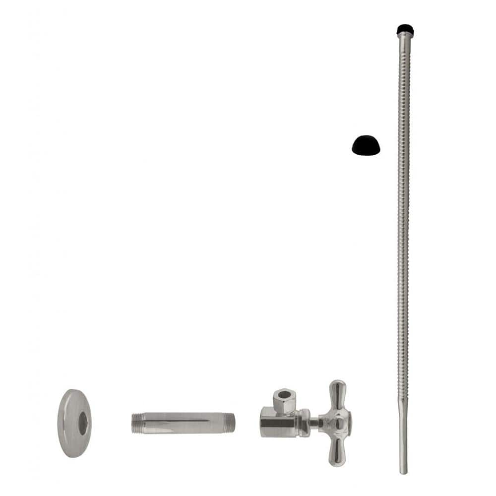 1/2 in. IPS x 3/8 in. OD x 20 in. Corrugated Supply Line Kit with Cross Handle Angle Shut Off Valve, Satin Nickel price history on PriceWatchPro
