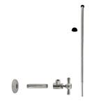 1/2 in. IPS x 3/8 in.OD x 20 in. Corrugated Supply Line Kit with Cross Handle Angle Shut Off Valve, Satin Nickel