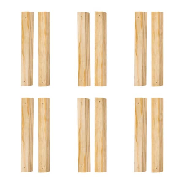 Walnut Hollow 1 in. x 2 in. x 12 in. Common Softwood Hanging Cleat Sets (6-Pack)