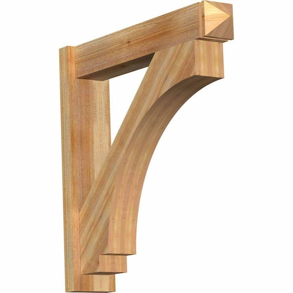 Ekena Millwork 6 in. x 30 in. x 30 in. Western Red Cedar Imperial Arts and Crafts Rough Sawn Outlooker