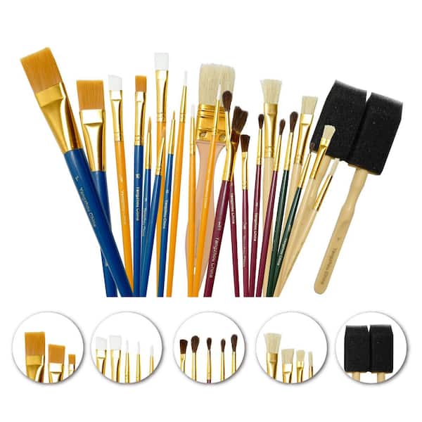 Artskills Premium Craft Brushes Natural Bristles Blue Handle Set