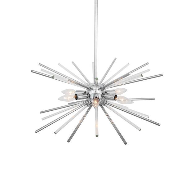 ペンダントライト　クローム Cordelia Lighting Amelia 60-Watt 6-Light Chrome Pendant with