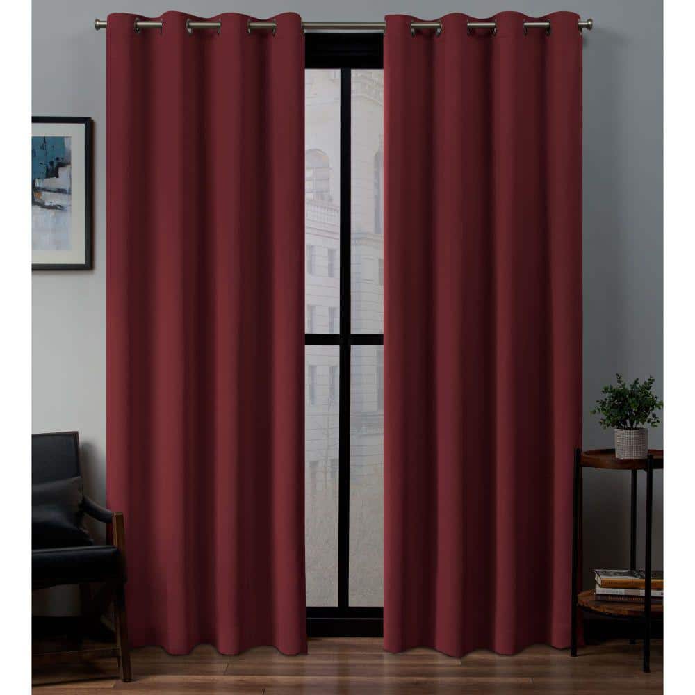 Burgundy 96" H Velvet Curtain Panel w/Grommet Top Eyelets Window Treatment Drape 