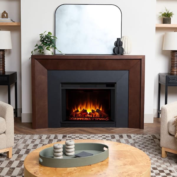 Brooks 64 in. Freestanding Grand Electric Fireplace in Dark Clove