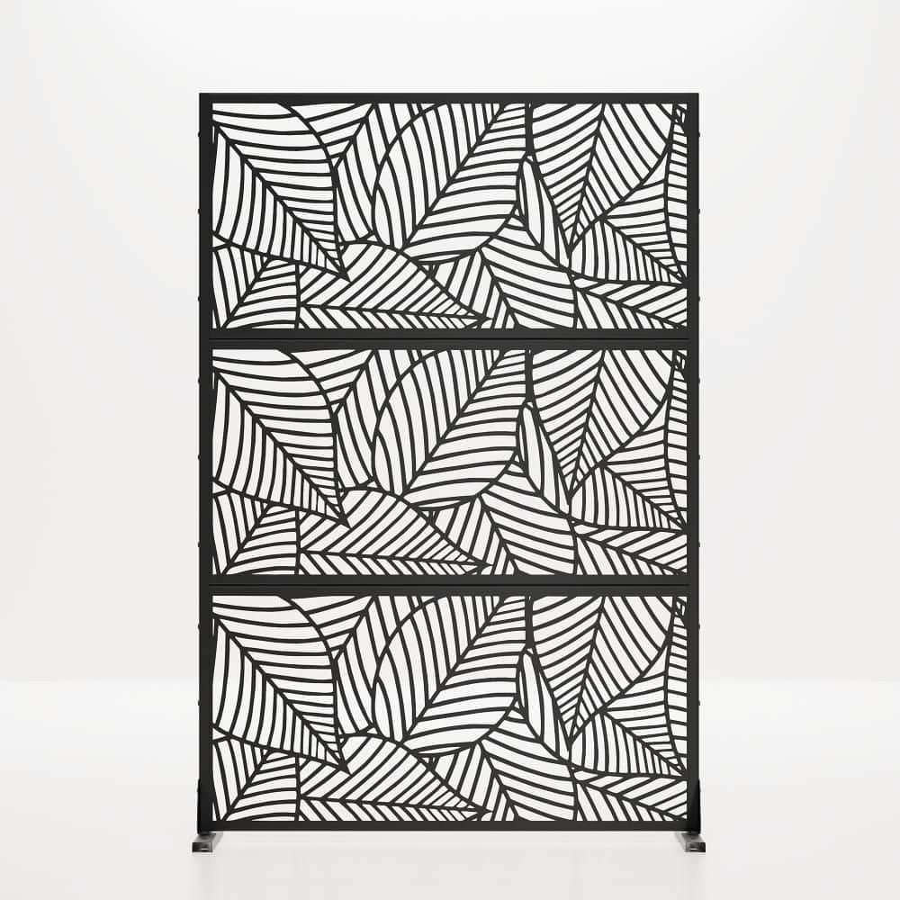 Outdoor Privacy Fence 47 in. L x 16 in. W x 72 in. H Black Galvanized Steel Garden Privacy Screen price history on PriceWatchPro