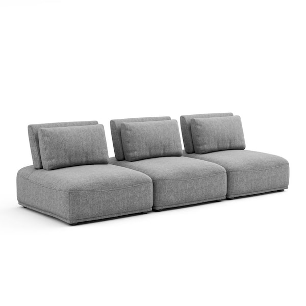 Furniture of America Fairwind 111 in. Armless Chenille Straight Modular ...