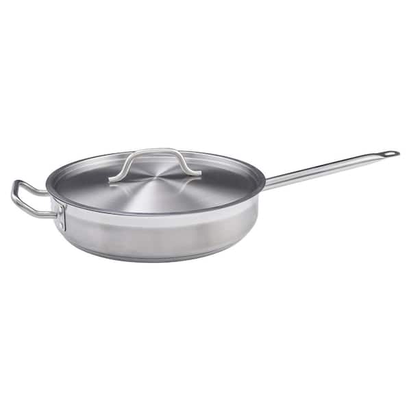Winco 5 qt. Stainless Steel Saute Pan with Cover