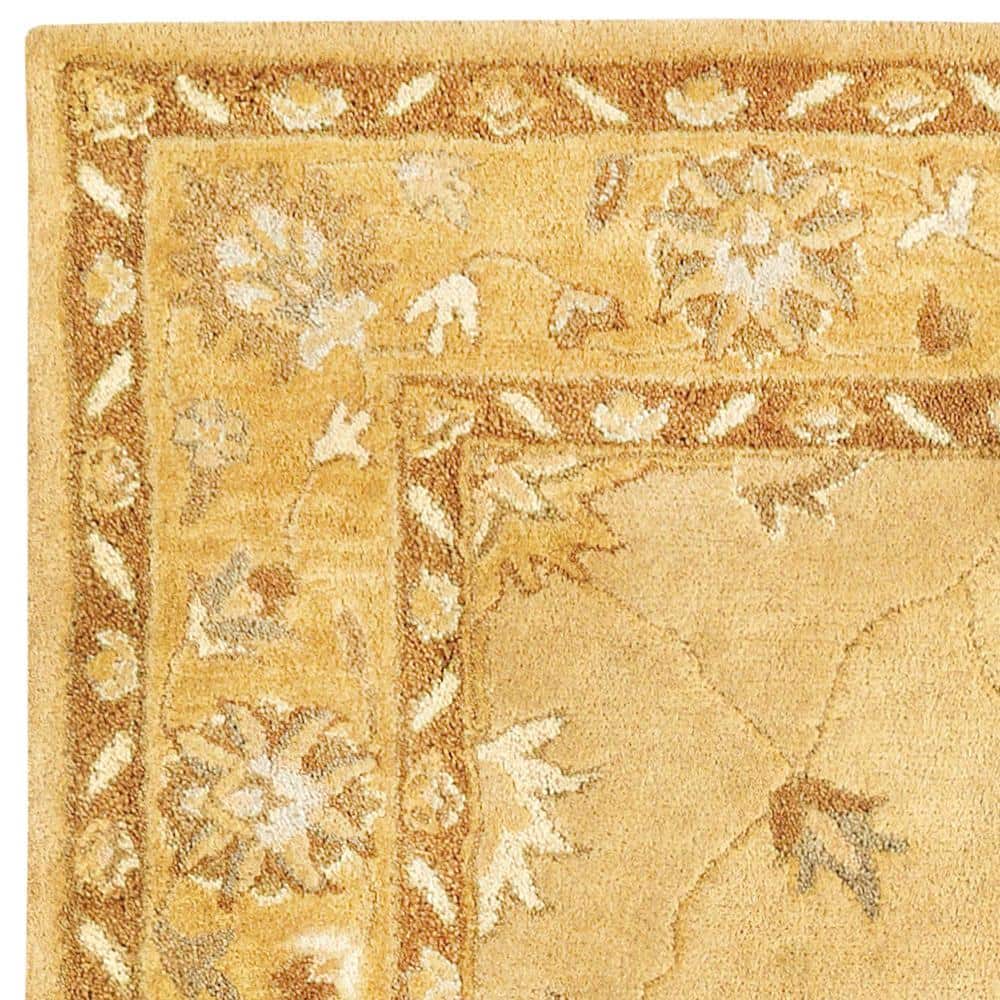 Ivory and Blue Hand-Knotted Synthetic Persian Area Rug