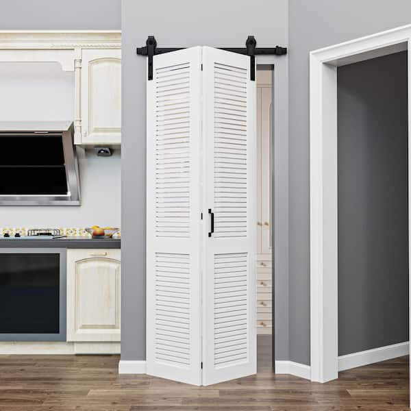 ARK DESIGN 36 in. x 84 in. Solid Core White Finished MDF Louver