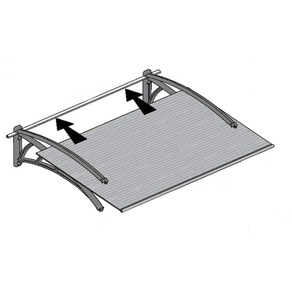 Neo Gray Polycarbonate Door and Window Awning