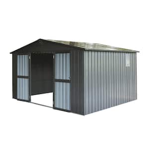 11 ft. W x 9 ft. D Metal Shed with Lockable Doors and Air Vents (99 sq. ft.)