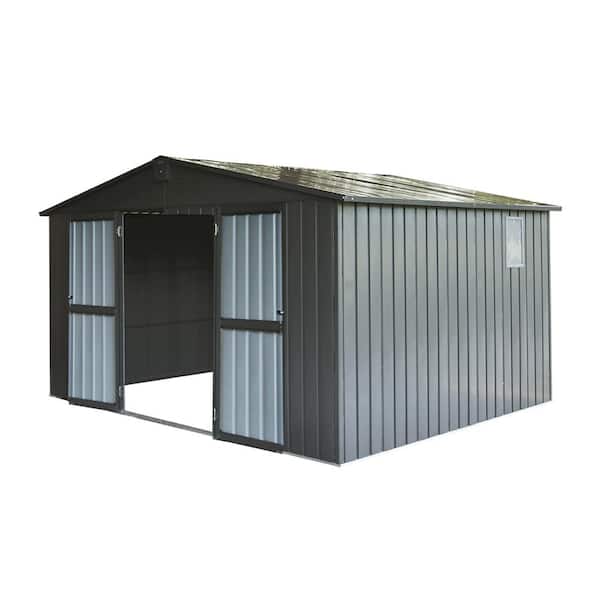 domi outdoor living 11 ft. W x 9 ft. D Metal Shed with Lockable Doors and Air Vents (99 sq. ft.)
