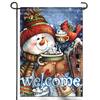 ANLEY 18 in. x 12.5 in. Double Sided Premium Welcome Winter Snowman ...