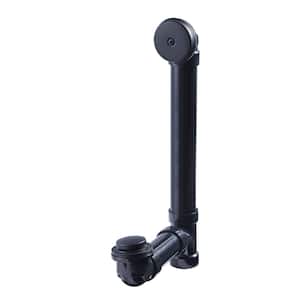 Easy Touch 1-1/2 in. x 1.58 ft. Sch. 40 ABS Pipe Bath Waste and Overflow Drain DWV Pressure 5 PSI in Matte Black