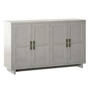 Fairfax Oak MDF 59.5 in. Coastal Sideboard with Linen Inspired Accents