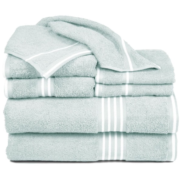 Unbranded 8-Piece Seafoam 100% Cotton Bath Towel Set