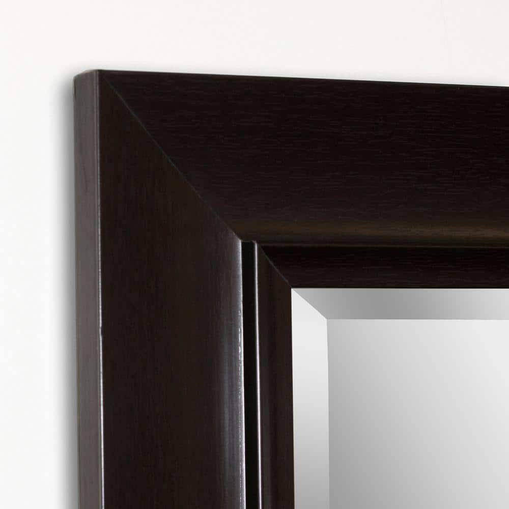 Espresso Elegance 28.5" x 34.5" Rectangular Wood Vanity Mirror