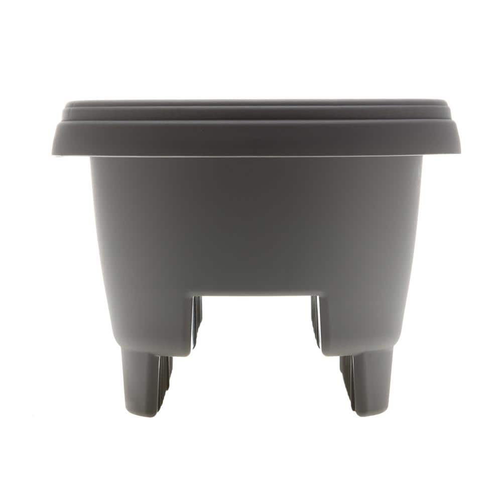 Charcoal Gray 12" Resin Deck Rail Planter