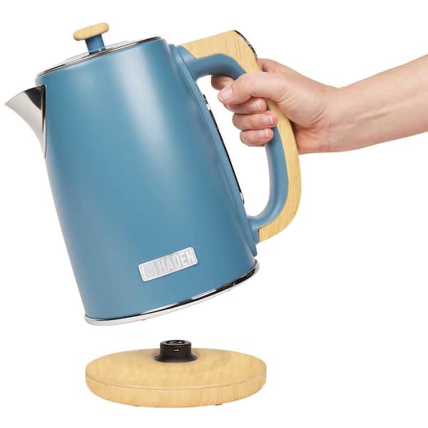 HADEN Heritage 7-Cup Light Blue Turquoise Cordless Stainless Steel Retro Electric  Kettle with Auto Shut-Off 75004 - The Home Depot