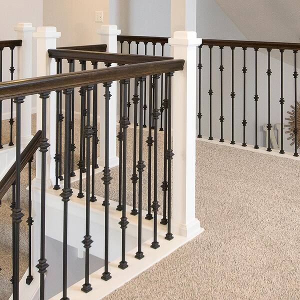 Satin Black 5/8" Round Iron Balusters for Stair Remodel Stair Parts