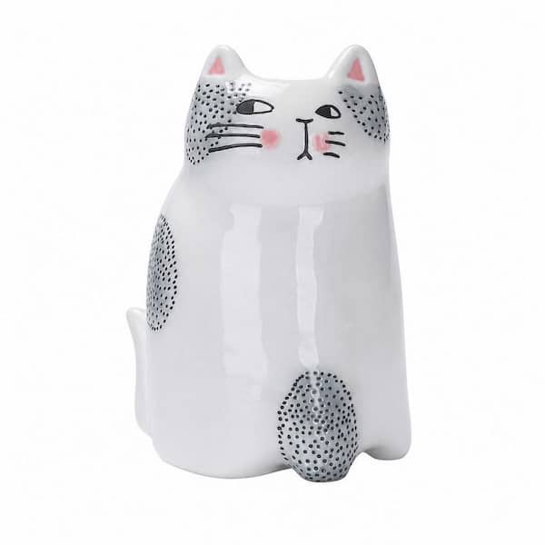 Cartoon Cat Utensil Holder, Hand‑Painted Stoneware Kitchen Utensil Crock, Dishwasher Safe Countertop Storage Organizer