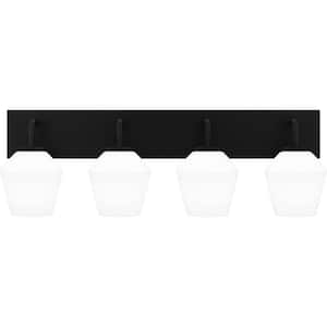 Nielson 29.25 in. 4 Light Matte Black Vanity Light