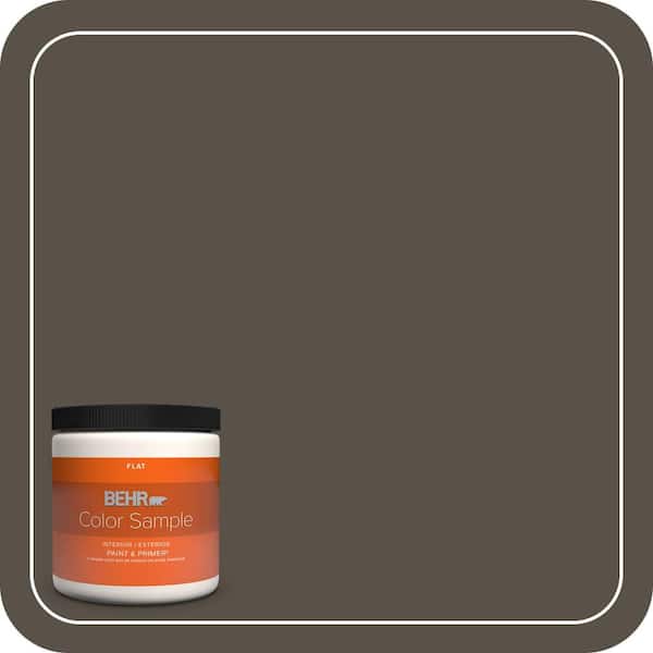 BEHR PREMIUM PLUS 8 oz. #S-H-740 Fedora Flat Interior/Exterior Paint & Primer Color Sample