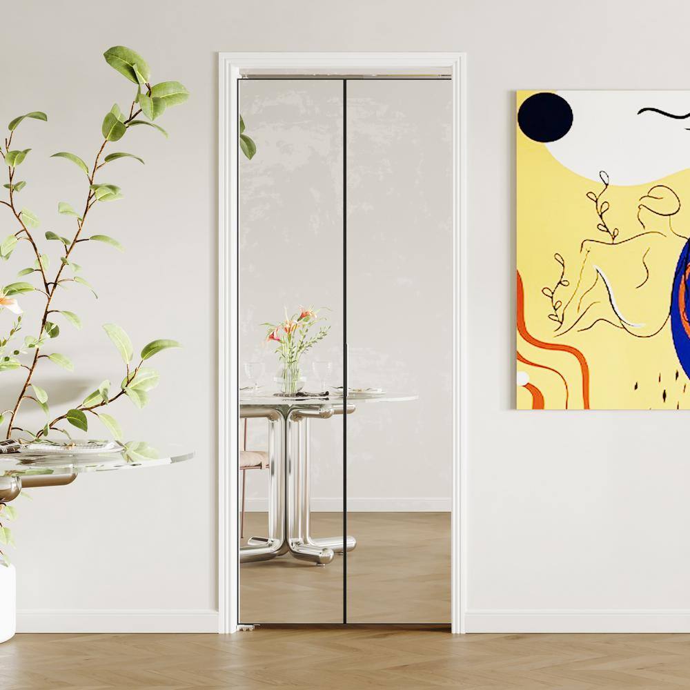 Have a question about TENONER 30 in. x 80 in., Mirrored Glass, Black