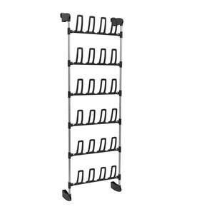 59 in. H 12-Pair Silver Metal Hanging Shoe Organizer