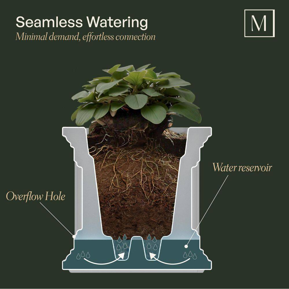 Espresso Brown Extra Large Resin Self-Watering Outdoor Planter