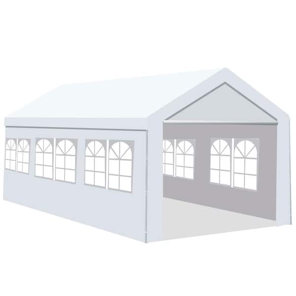ToolCat 10 ft. x 20 ft. Heavy-Duty Outdoor Carport Gazebo Tent, Canopy Garage, Car Shelter with Windows