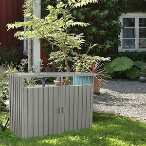 5.2 ft. W x 2.6 ft. D Gray Metal Outdoor Trash Cans Storage Shed (13.52 sq. ft.)