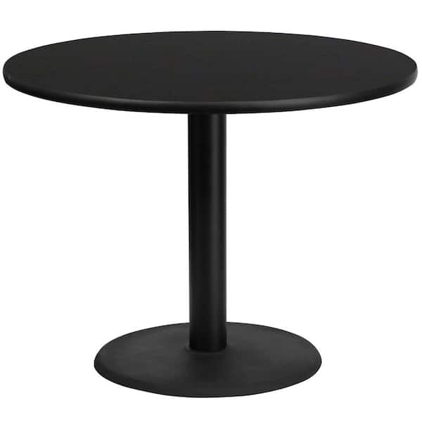Round Black Laminate Table Top, 24 Round Metal Table Top