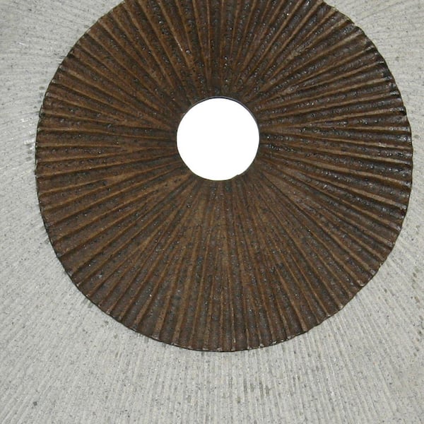 Benjara Sandstone Brown and Gray Large Round and Ribbed Double Layer Wall Art 26 in. x 1 in.