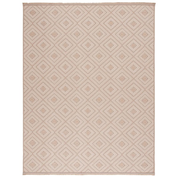 SAFAVIEH Aspect Natural/Ivory 9 ft. x 12 ft. Concentric Diamond Area Rug