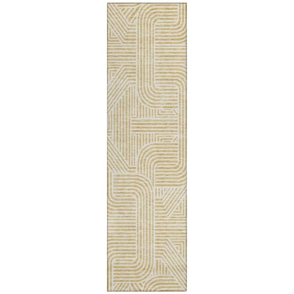 Addison Rugs Chantille Machine Washable Indoor/Outdoor Abstract ACN917 Gold 2 ft. 3 in. x 7 ft. 6 in. Area Rug