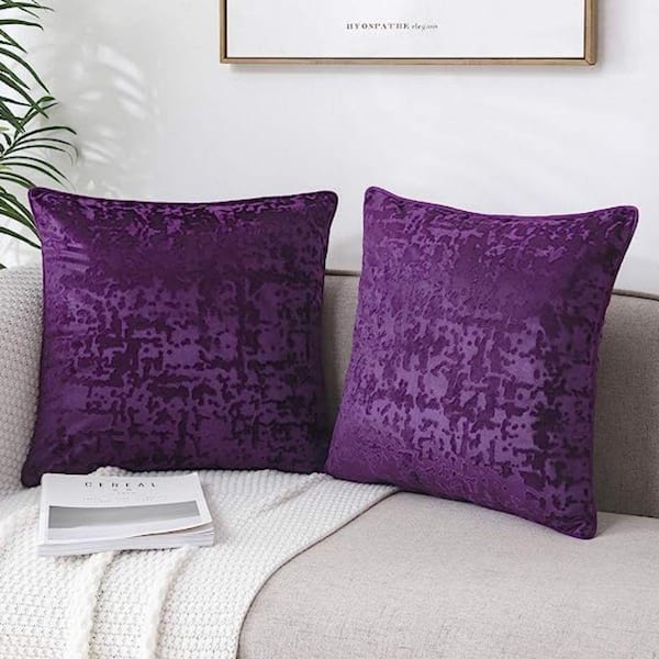Big Couch Pillows Cream/Burgundy/Blue Square Decorative (Pillow