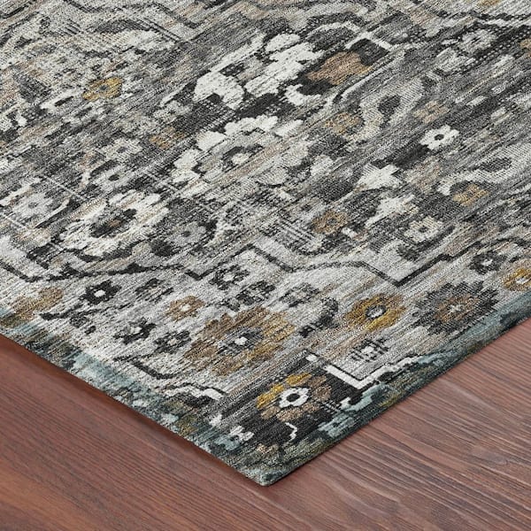 Chantille Machine Washable Indoor/Outdoor Abstract ACN2782 Black 2 ft. x 7 ft. Runner Rug