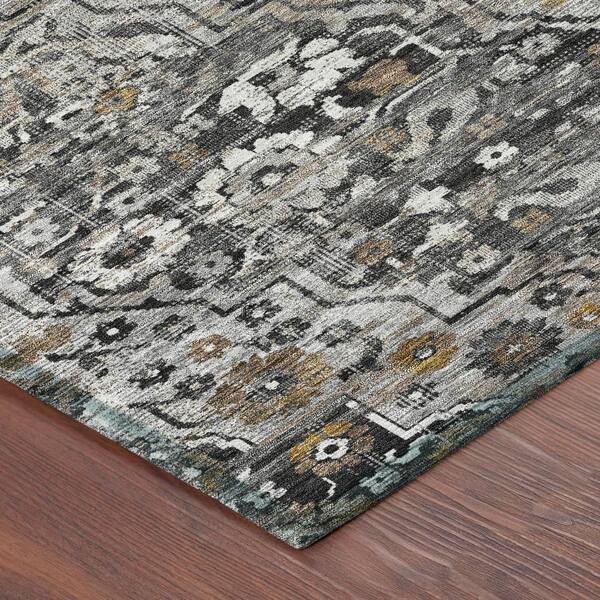 Chantille Machine Washable Indoor/Outdoor Abstract ACN2782 Black 8 ft. x 10 ft. Area Rug