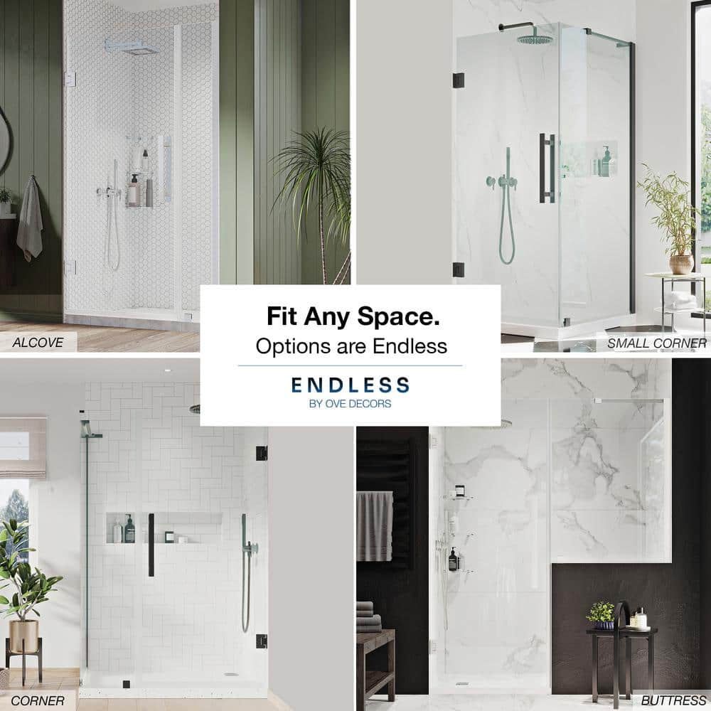 Endless Tampa-Pro 32'' Satin Nickel Frameless Shower Kit